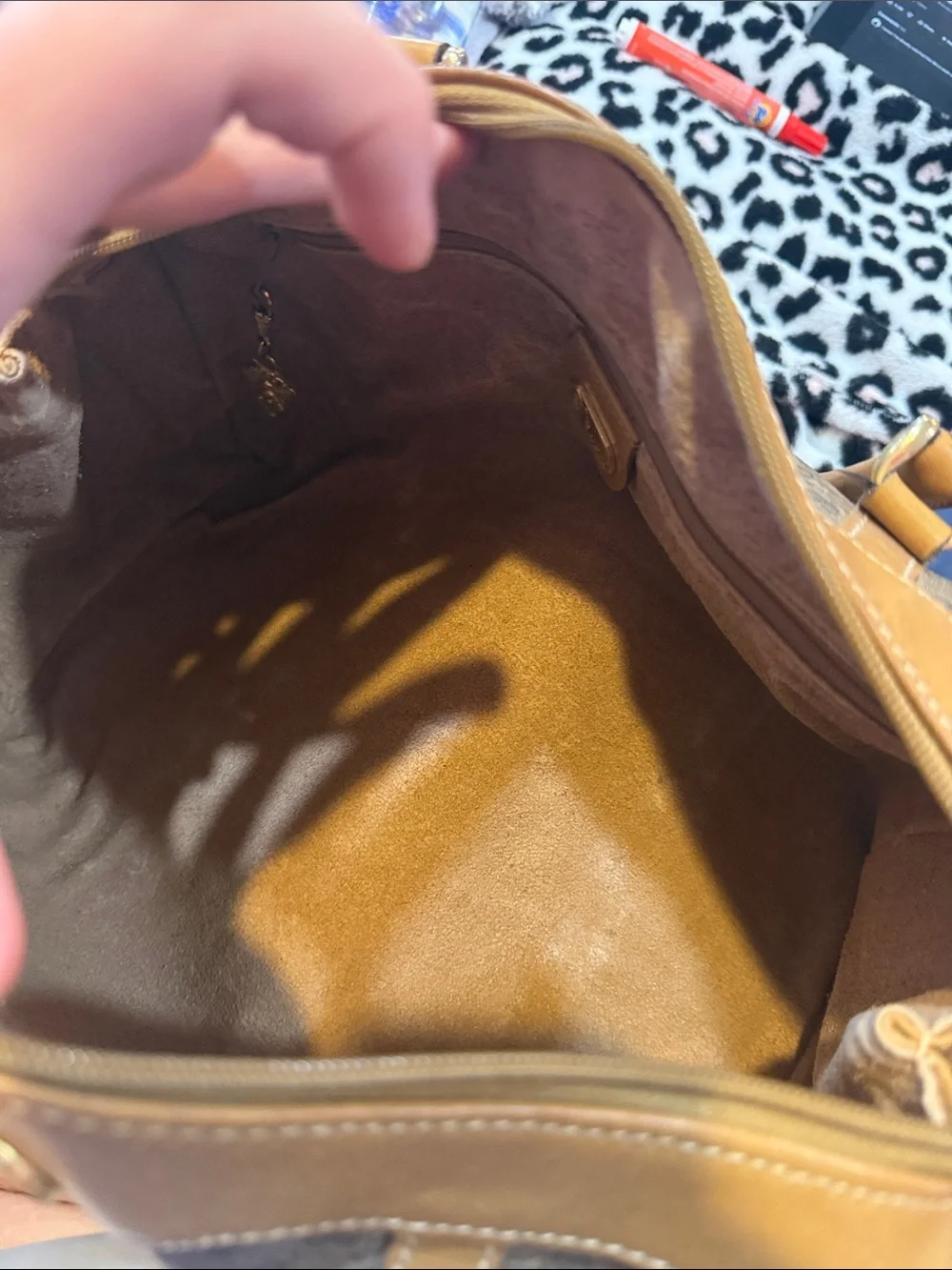 Authentic vintage Gucci Brown and Tan GG Canvas Satchel with Gold Hardware